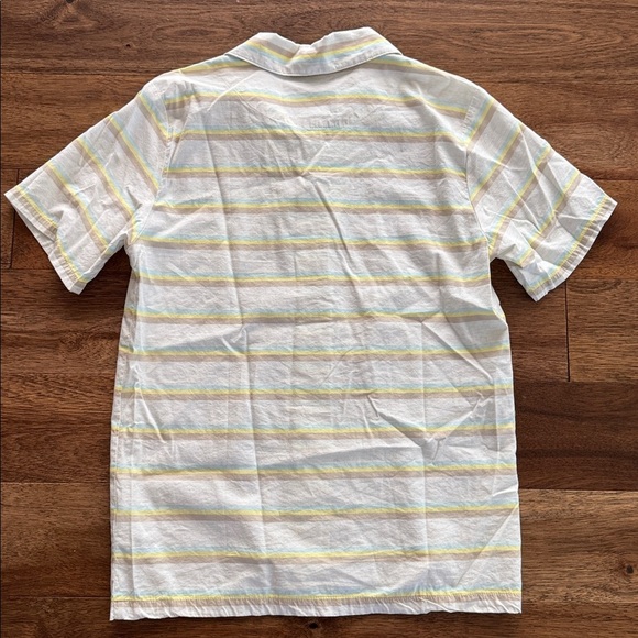 Hurley White button up Shirt with Yellow and Gray Stripes - Picture 3 of 3